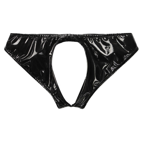 Wet look  Crotchless Glossy Panties